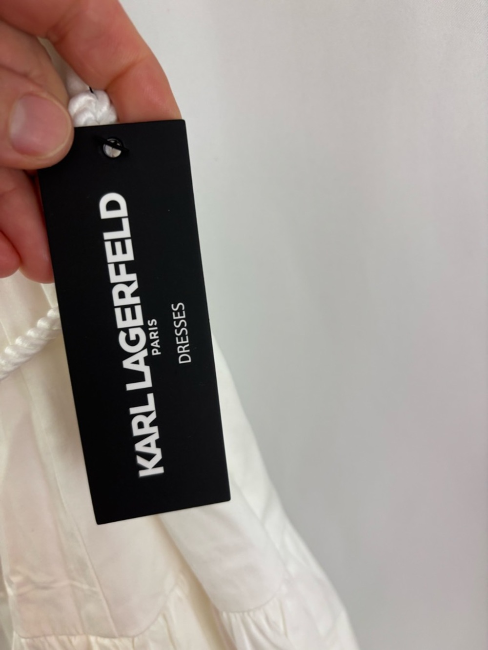 NWT KARL LAGERFELD sz14 Women's White Cotton Rope Belt Sleeveless Maxi Dress… - Picture 8 of 9